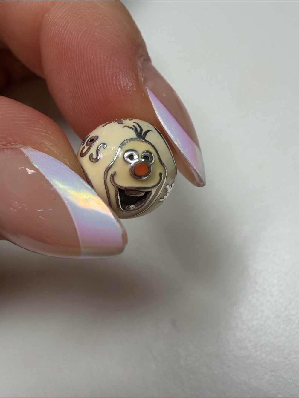 Pandora Disney Enamel Olaf Bead Charm with Orange Nose